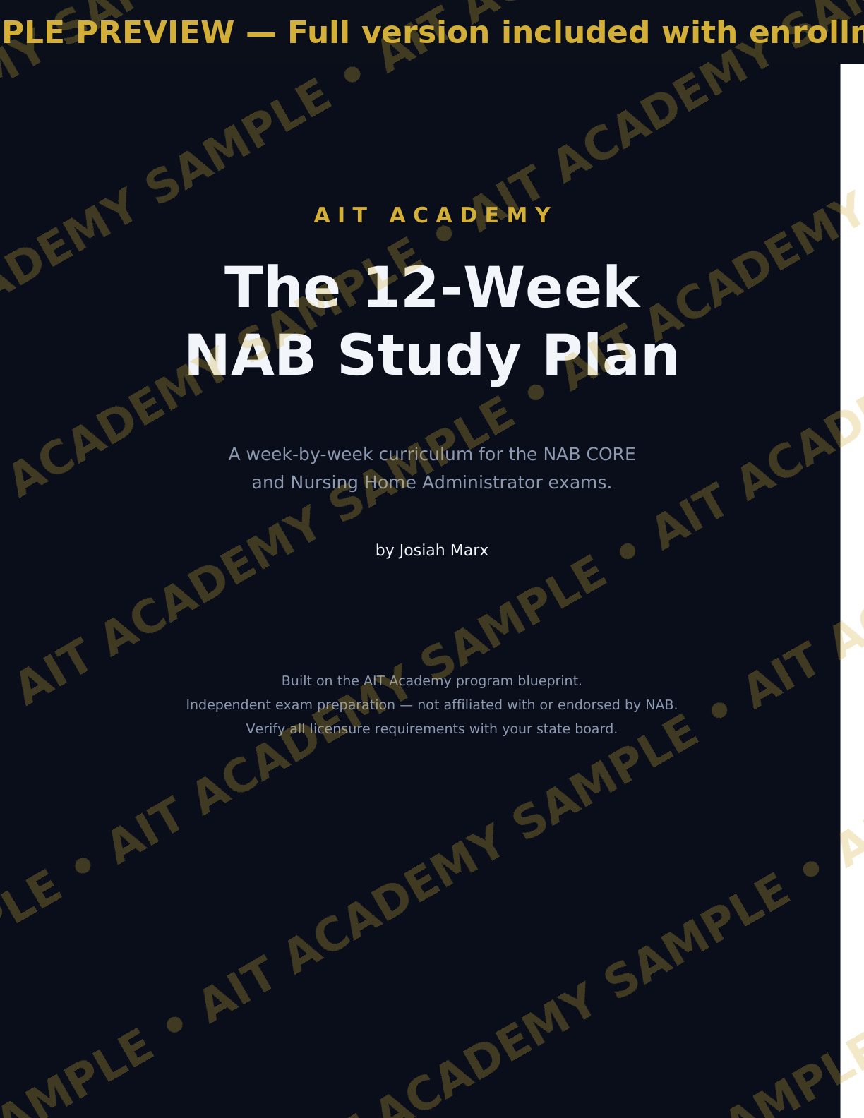 Curriculum sample